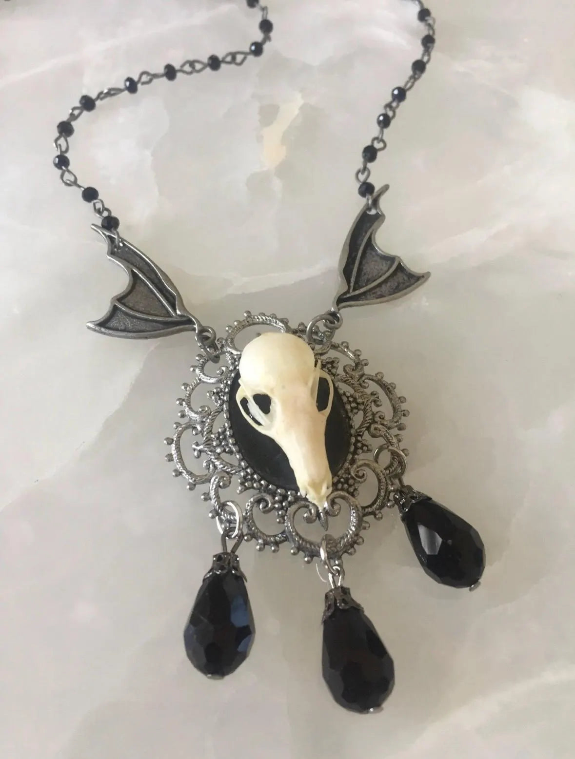 Gothic Bat Winged beaded Necklace