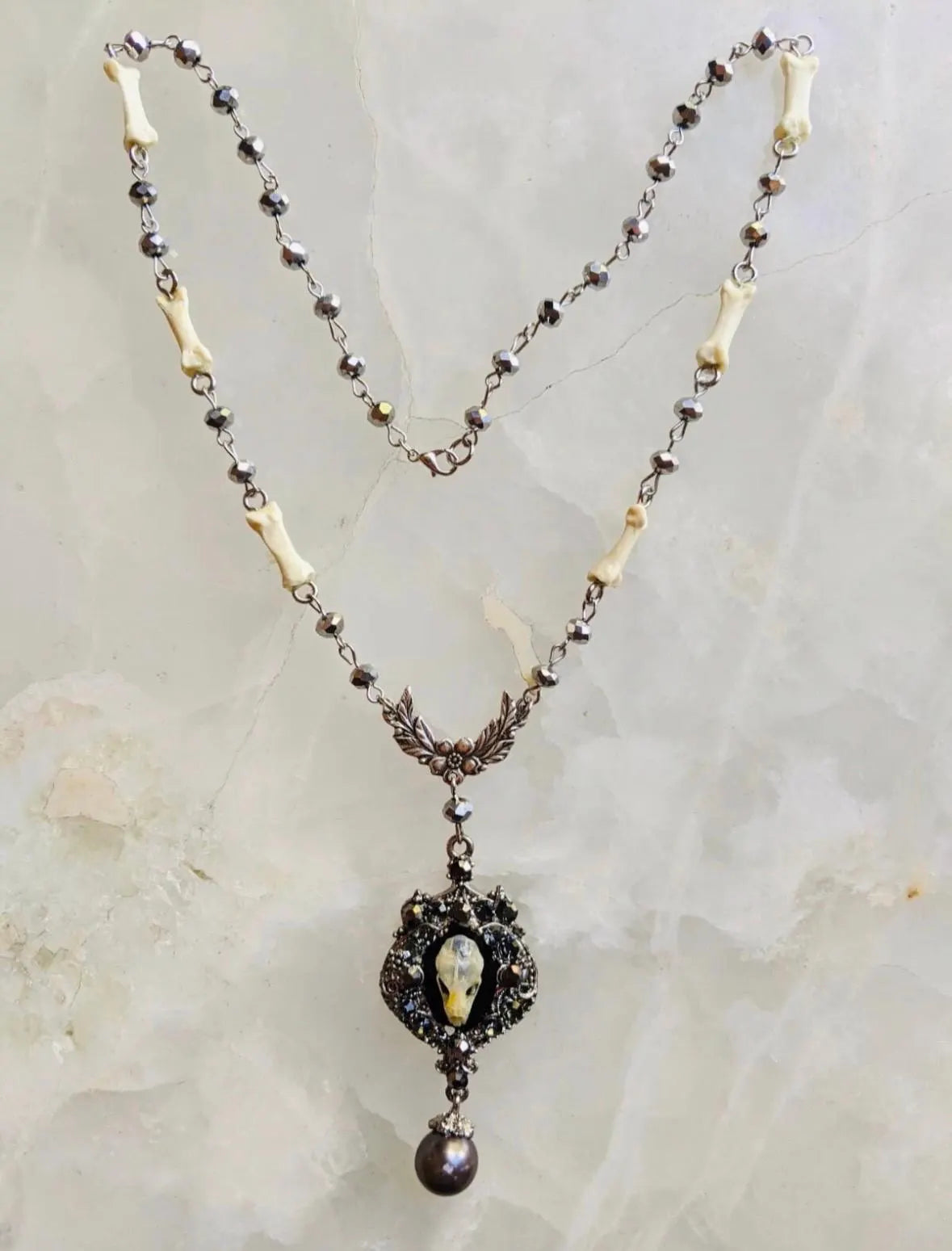 Skull Victorian Bone Necklace