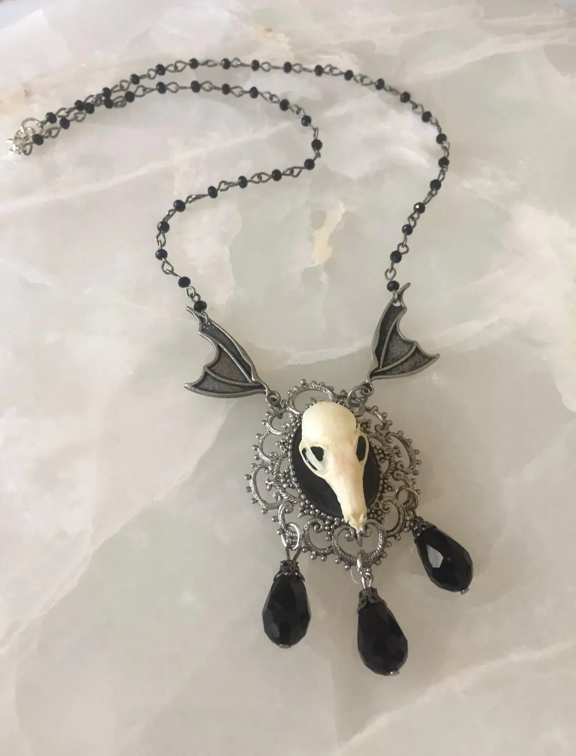 Gothic Bat Winged beaded Necklace
