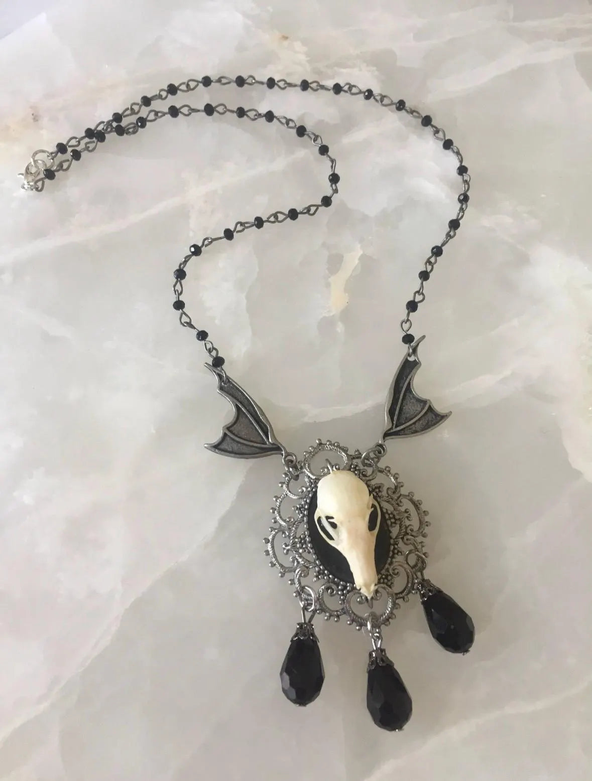 Gothic Bat Winged beaded Necklace