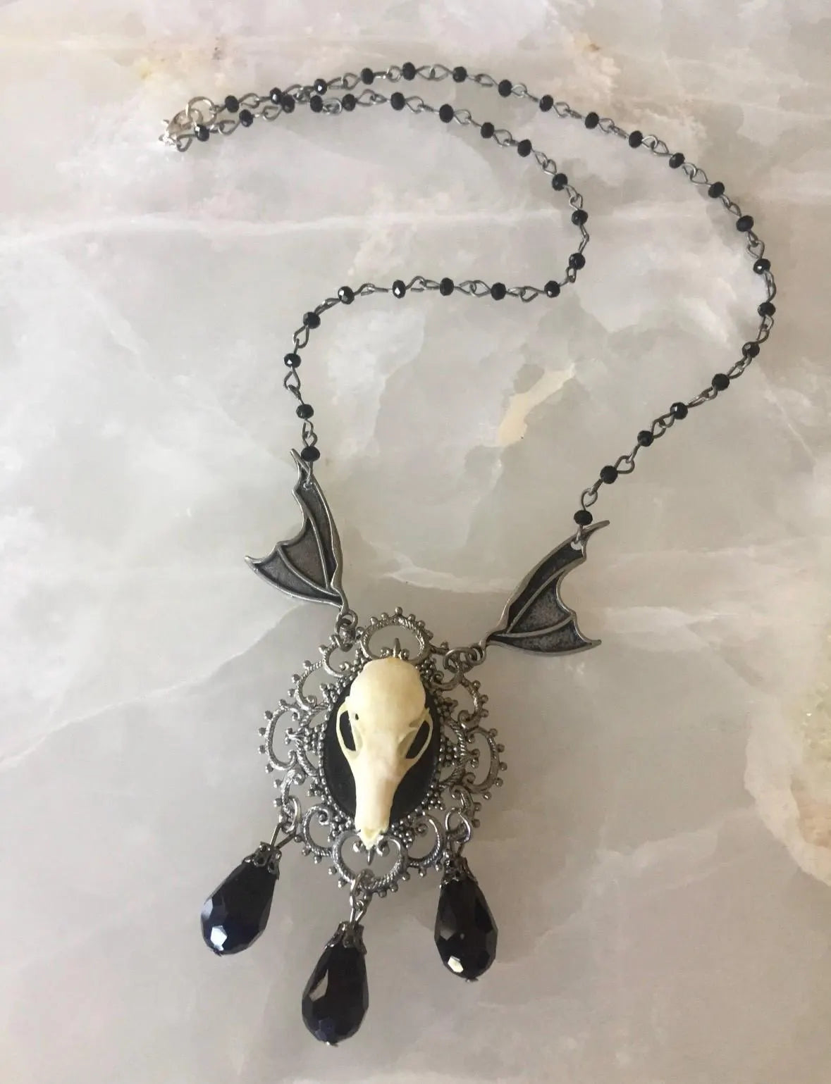Gothic Bat Winged beaded Necklace