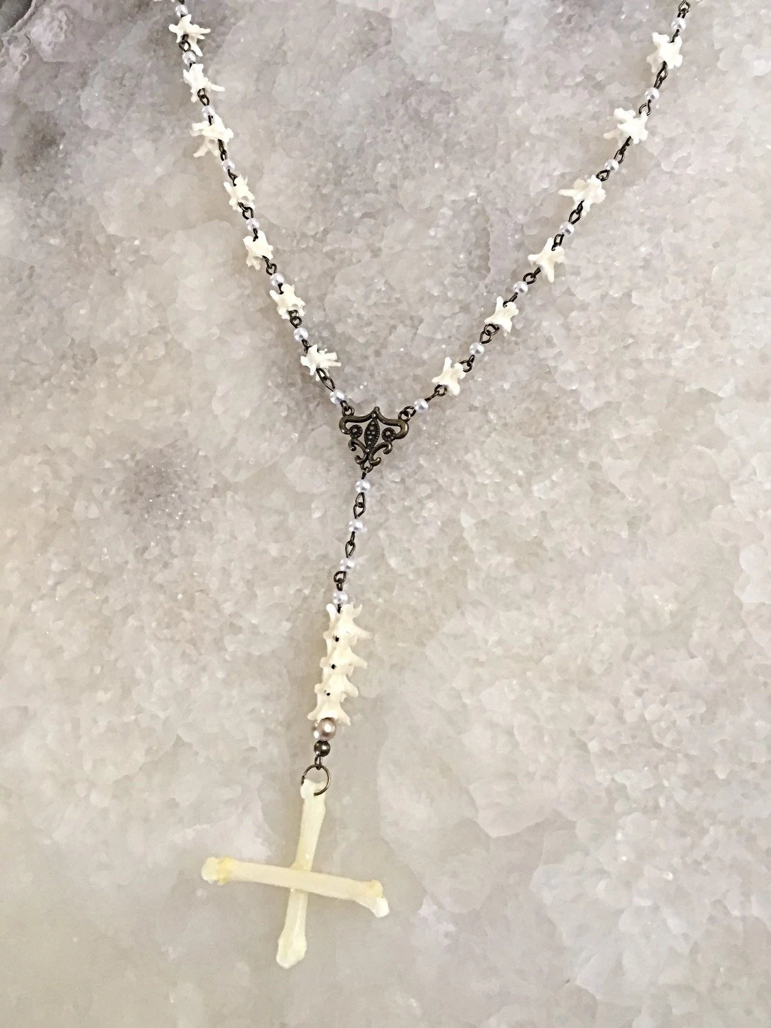 Bone, Vertebrae and Pearl Rosary