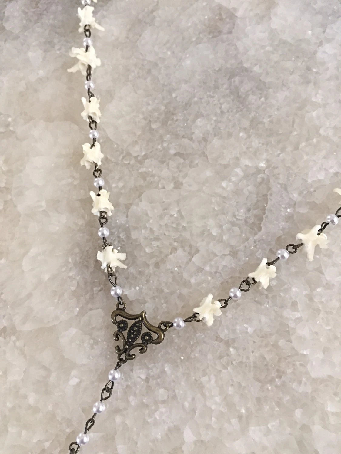 Bone, Vertebrae and Pearl Rosary
