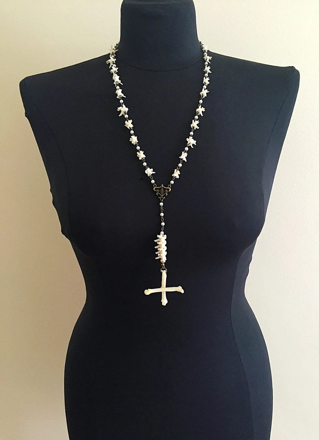 Bone, Vertebrae and Pearl Rosary