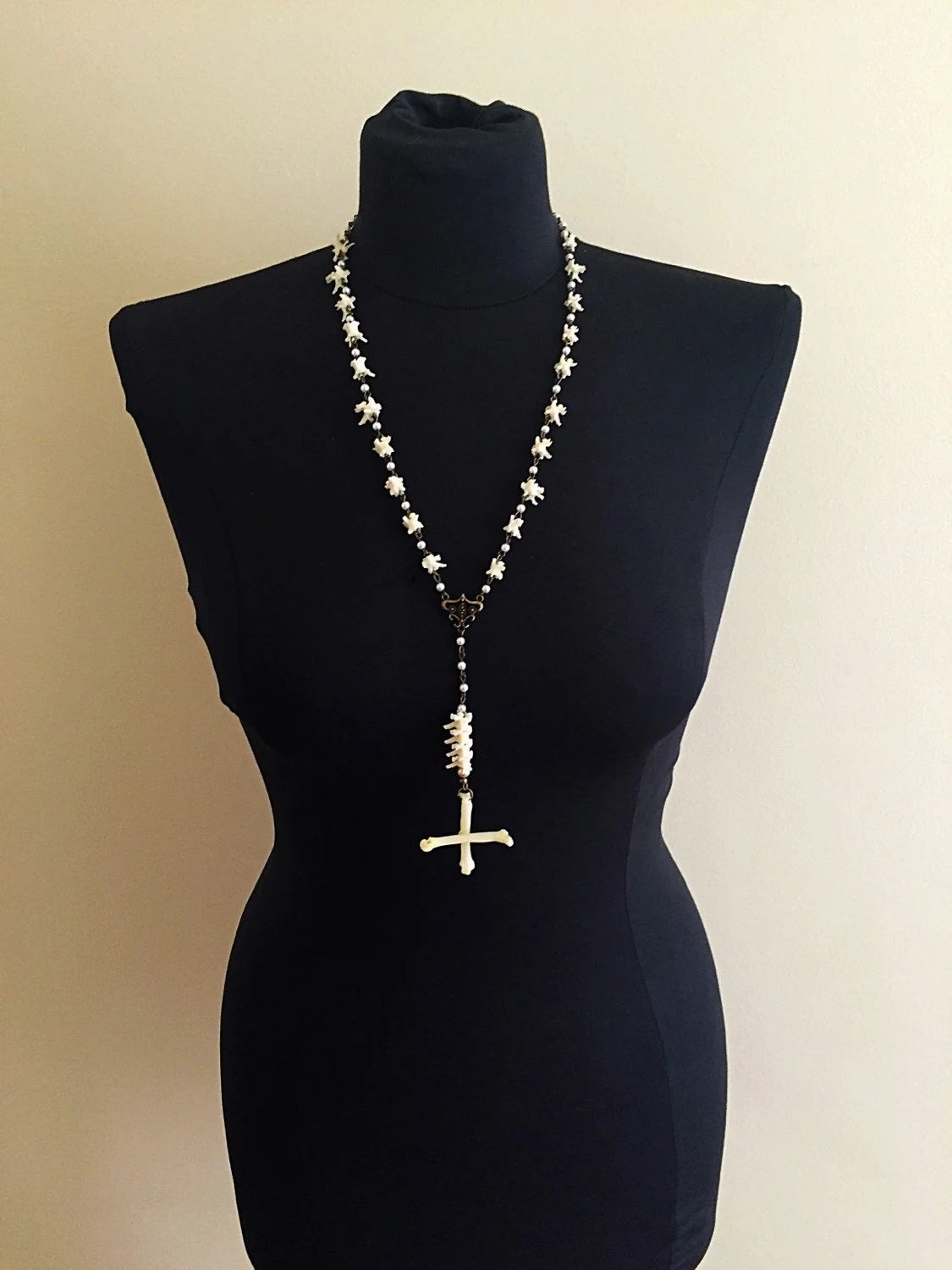 Bone, Vertebrae and Pearl Rosary