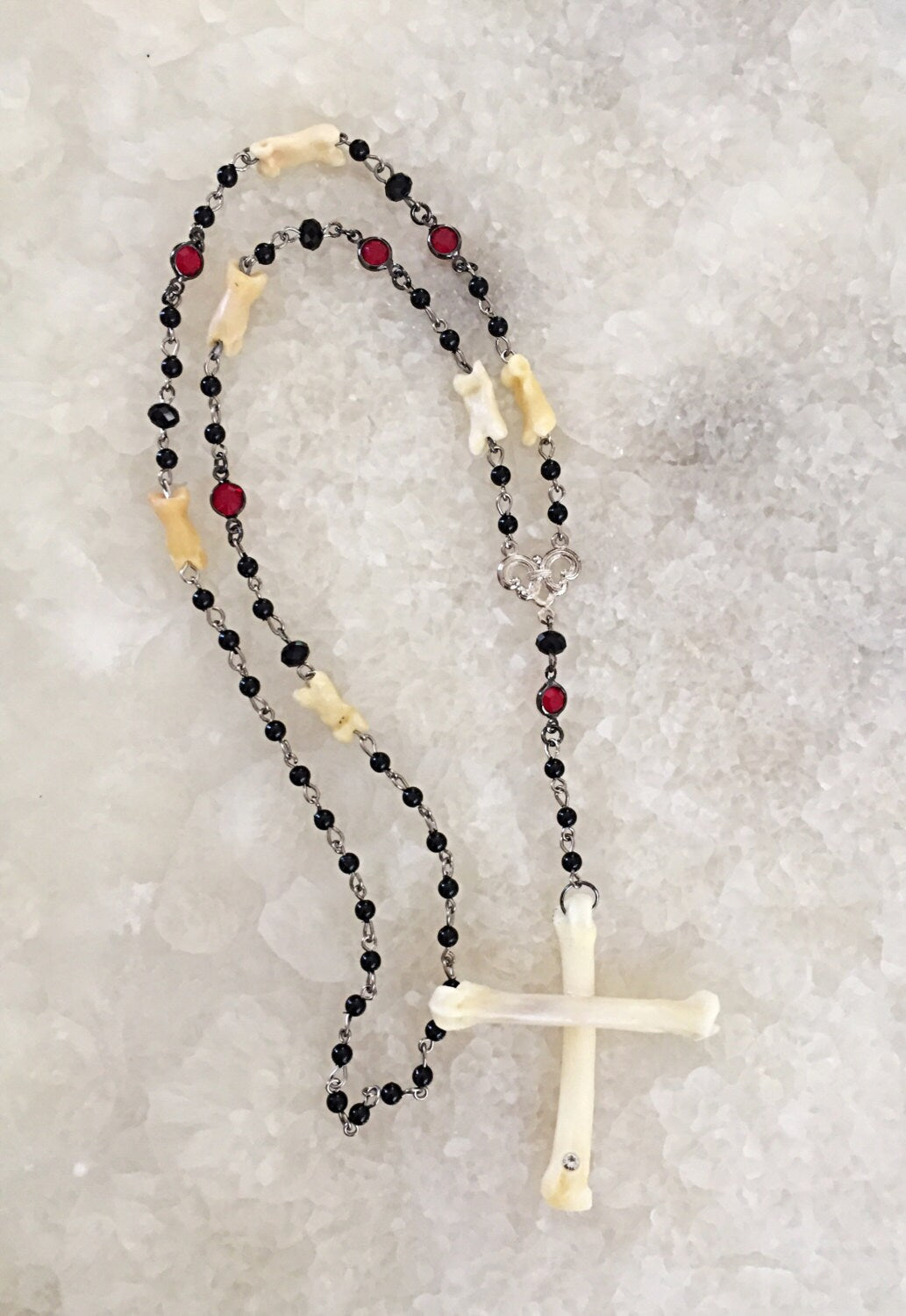 Gothic Bone and Bead Rosary