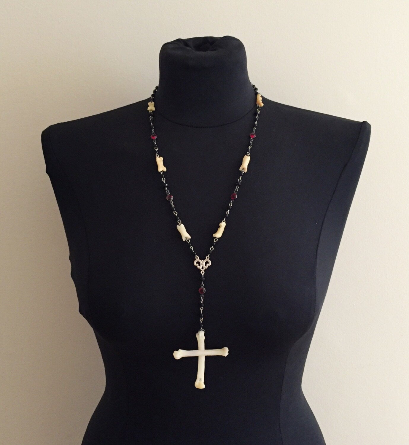 Gothic Bone and Bead Rosary