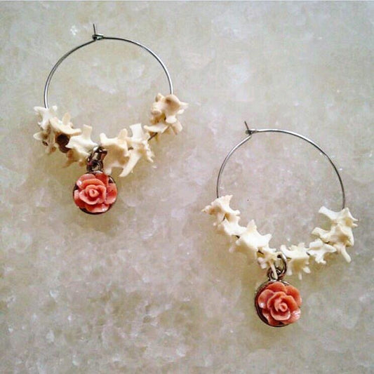 Rosy Boa Hoop Earrings