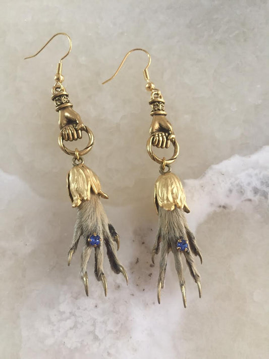 Victorian Hand Taxidermy Earrings
