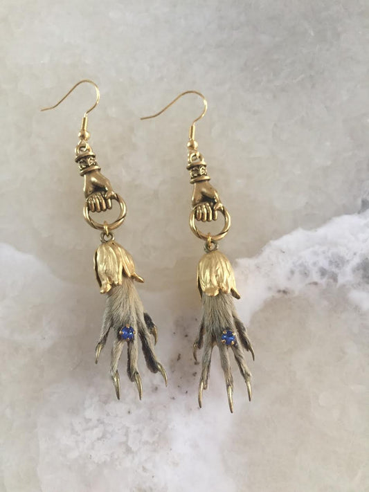 Victorian Hand Taxidermy Earrings