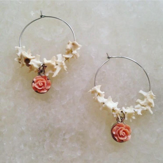Rosy Boa Hoop Earrings