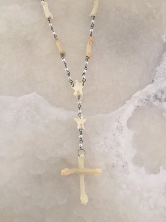 Authentic Bone and Pearl Rosary