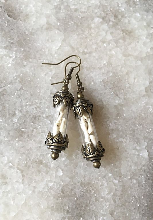 Victorian Bone Vial Earrings