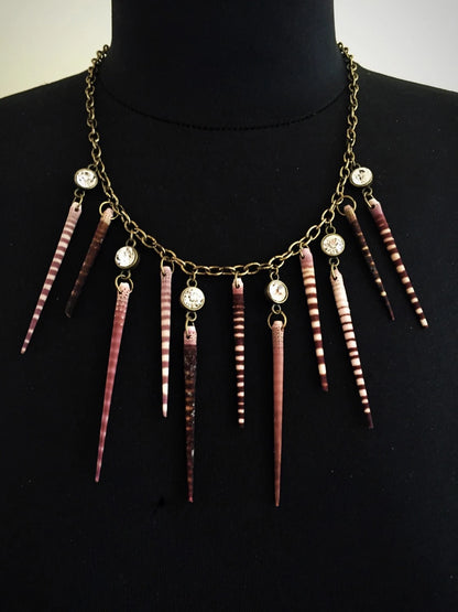 Sea Urchin Spine and Crystal Necklace