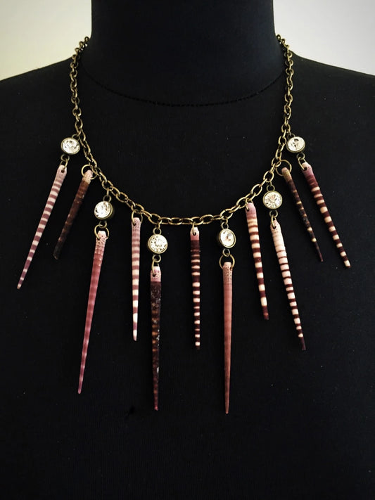 Sea Urchin Spine and Crystal Necklace