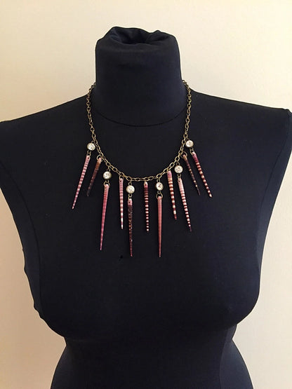 Sea Urchin Spine and Crystal Necklace