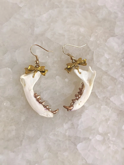 Victorian Bow and Jawbone Earrings