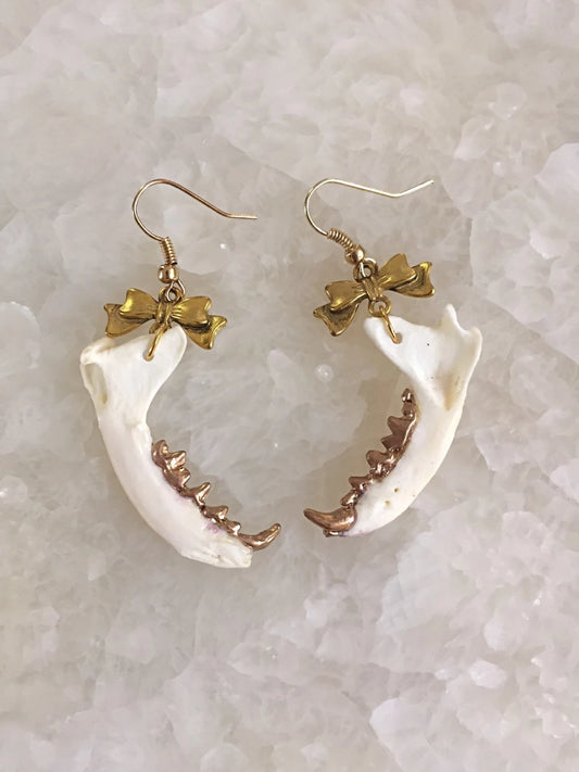 Victorian Bow and Jawbone Earrings