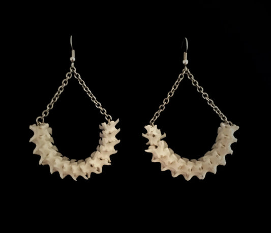 Crescent Moon Python Vertebrae Hoops