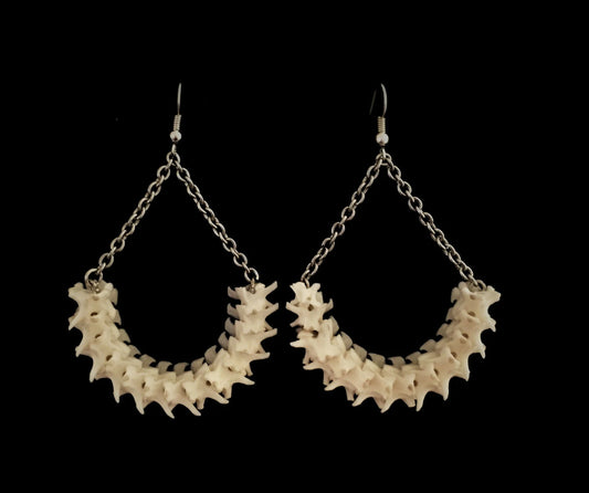 Crescent Moon Python Vertebrae Hoops