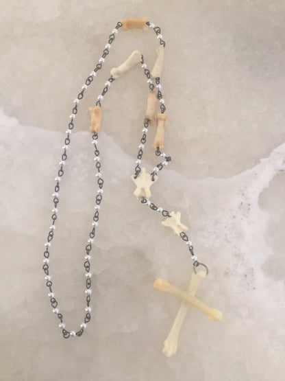 Authentic Bone and Pearl Rosary