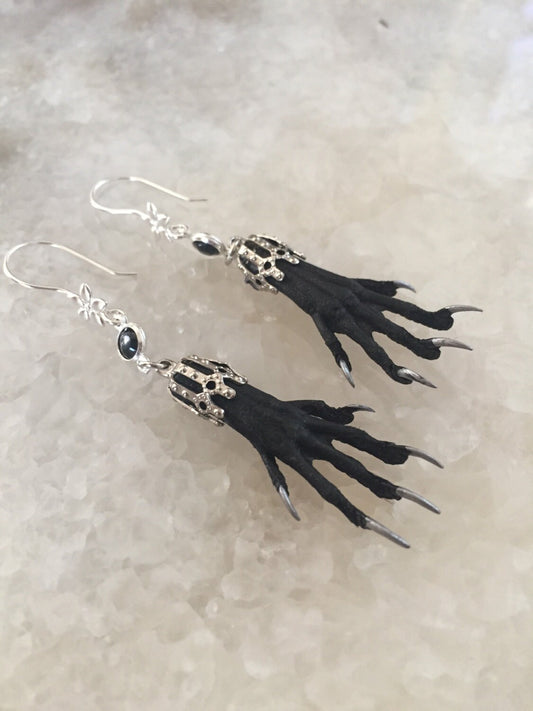 Delicate Silver Nailed Taxidermy earrings