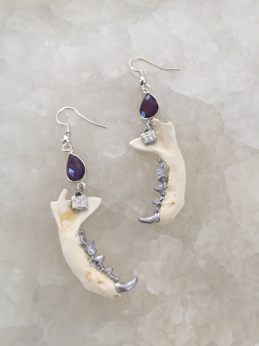 Amethyst Mink Jaw Earrings