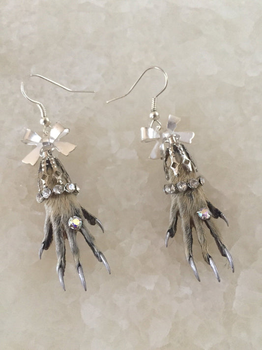 Fancy Taxidermy Paw Earrings