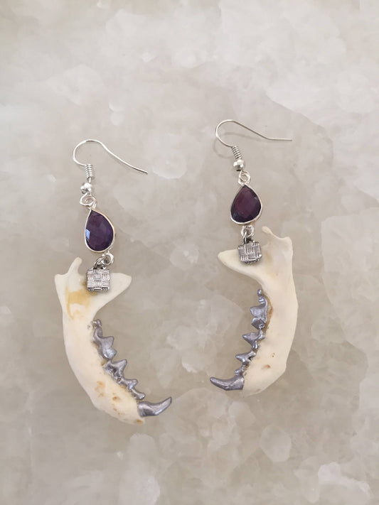 Amethyst Mink Jaw Earrings