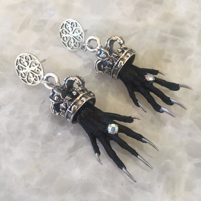 Crowned Rodent Paw Earrings