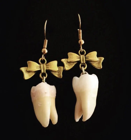 Human Molar Bow Earrings