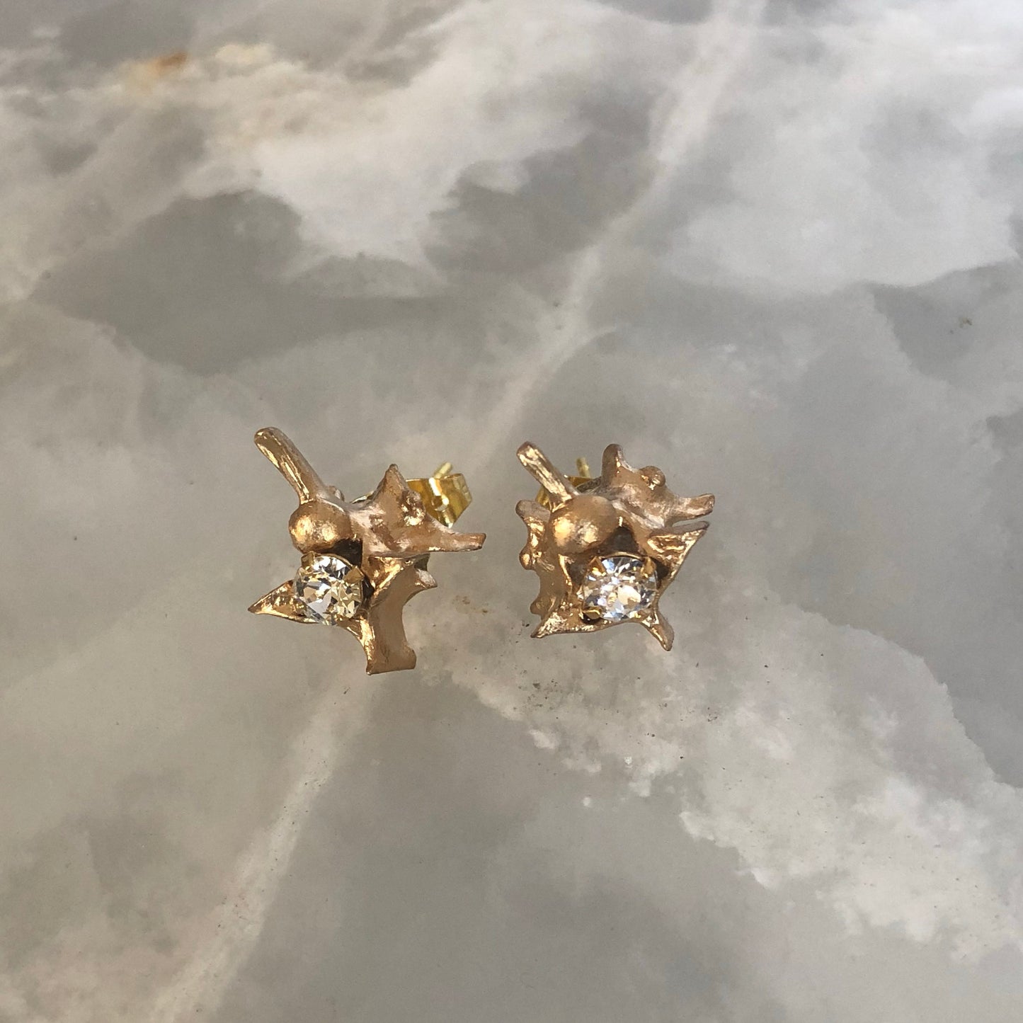 Vertebrae Crystal Stud Earrings