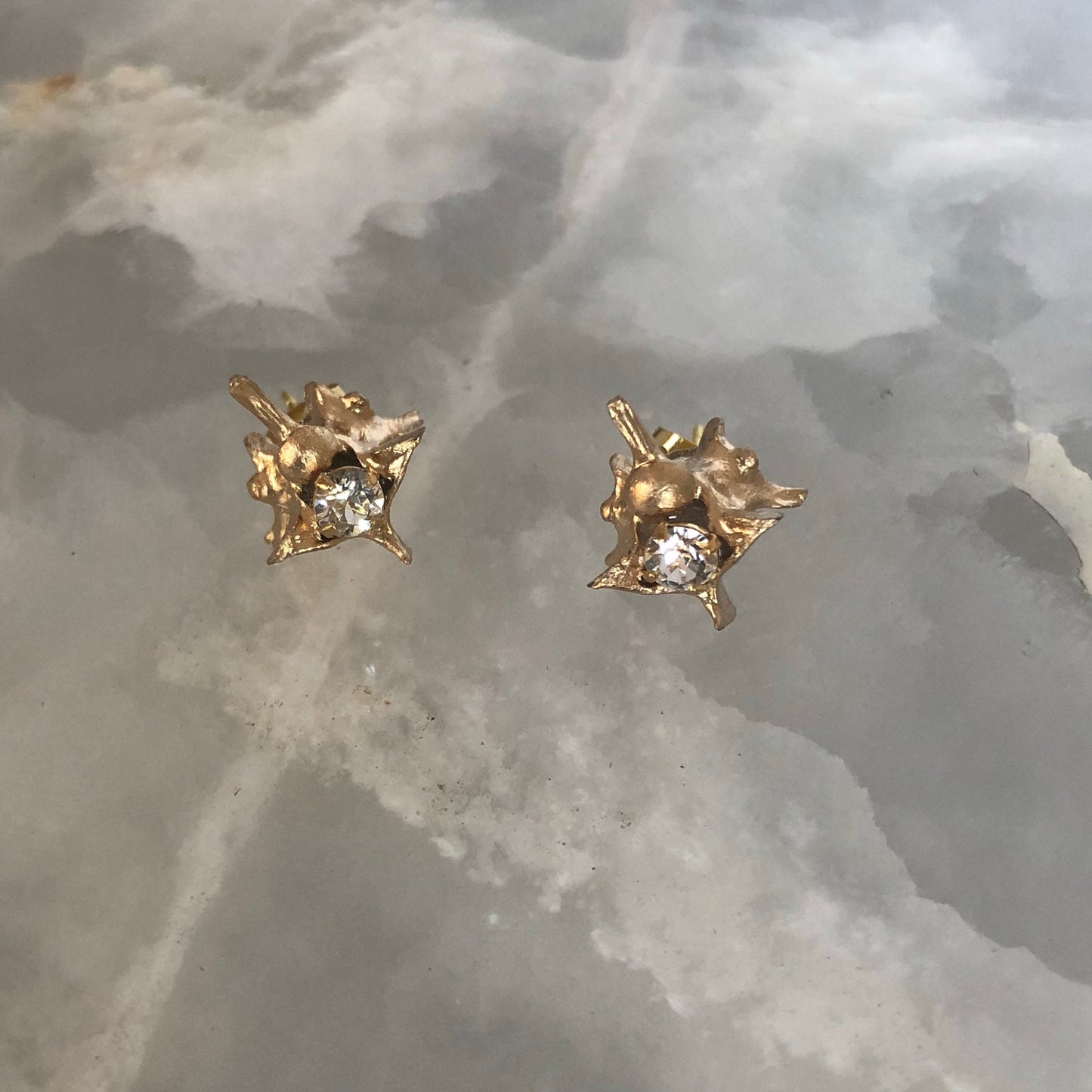 Vertebrae Crystal Stud Earrings