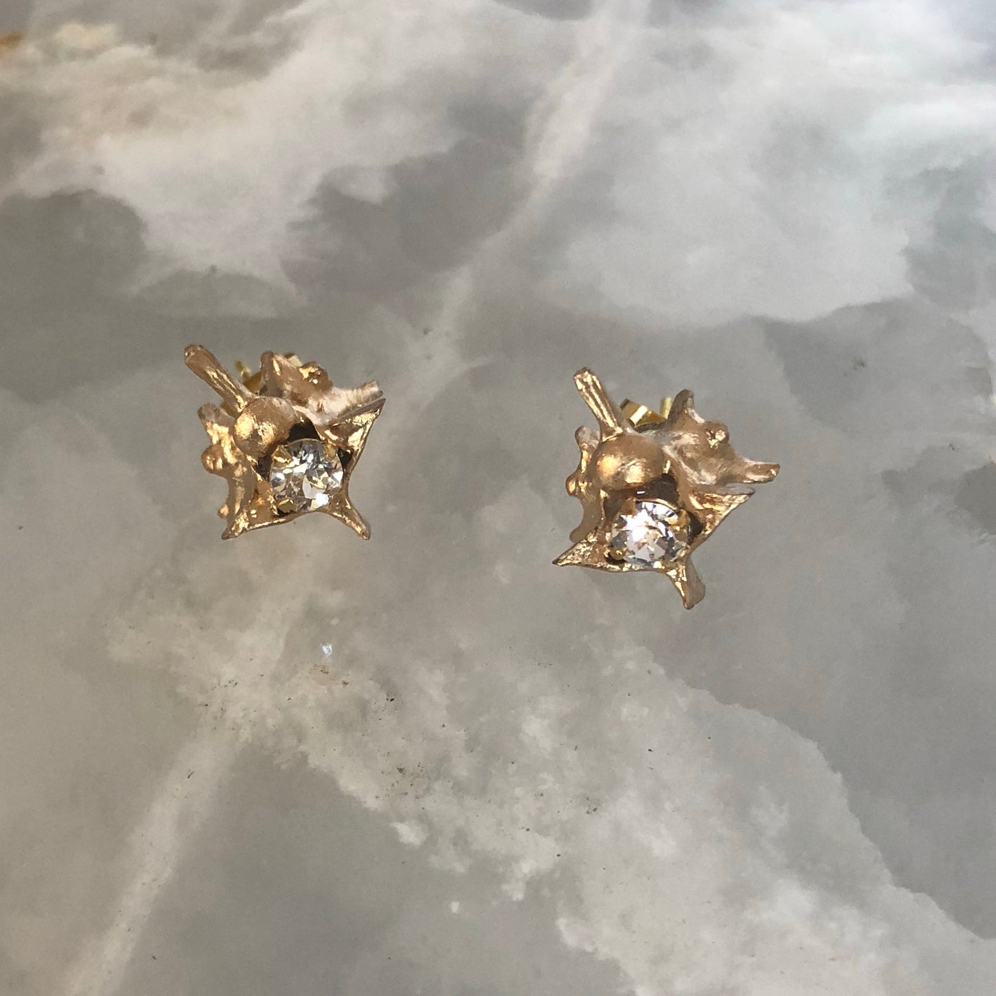 Vertebrae Crystal Stud Earrings