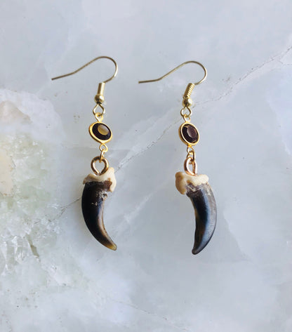 Haunted Coyote Claw Dangle Earrings