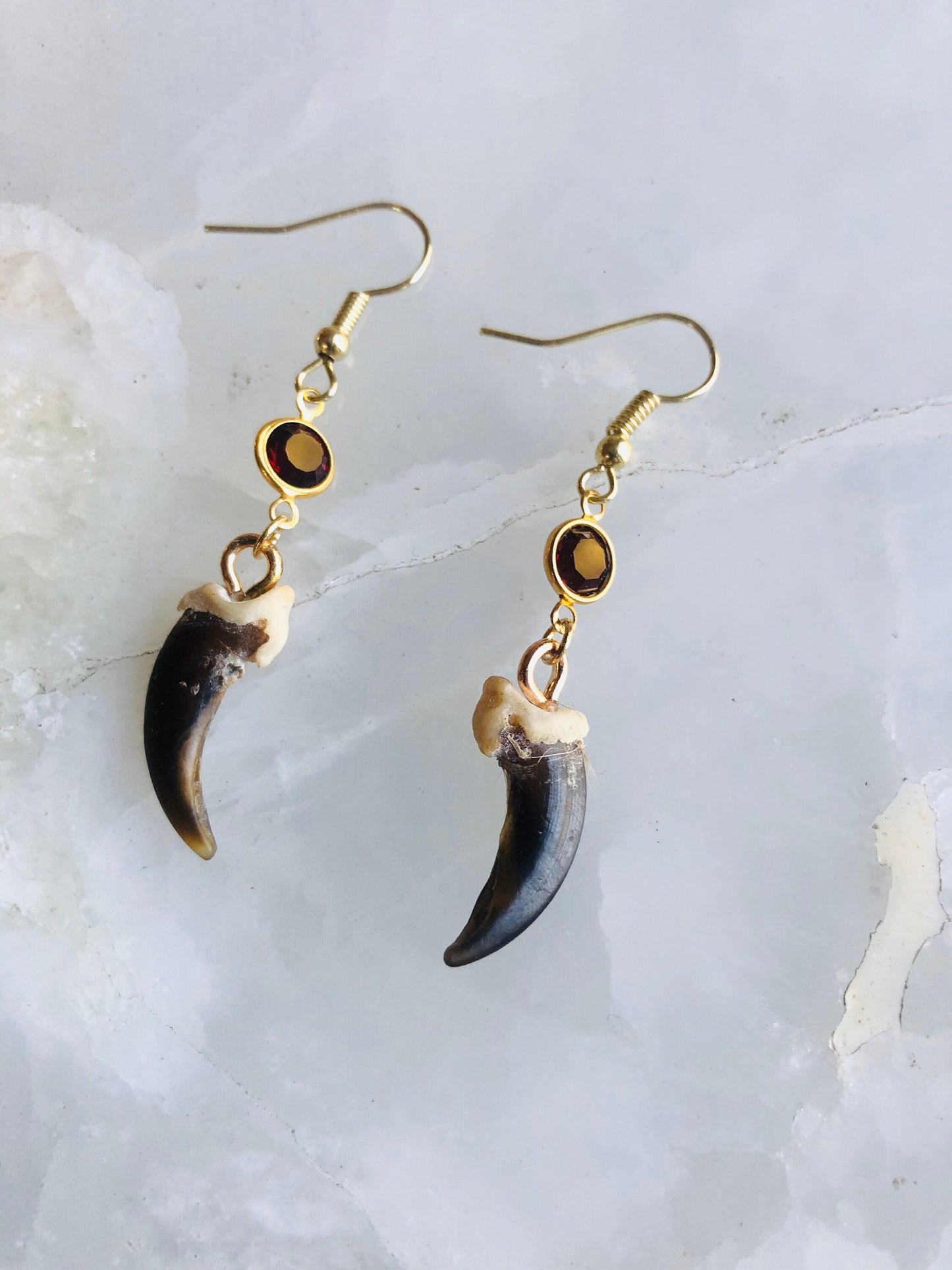 Haunted Coyote Claw Dangle Earrings