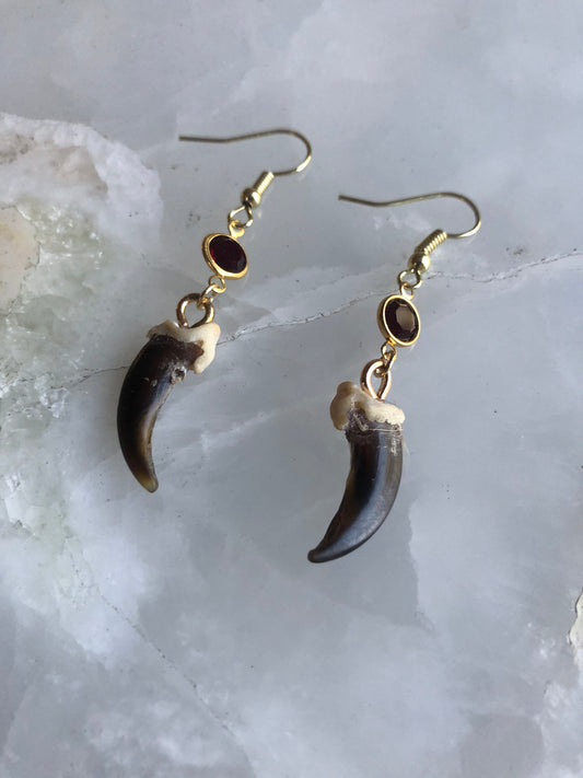 Haunted Coyote Claw Dangle Earrings