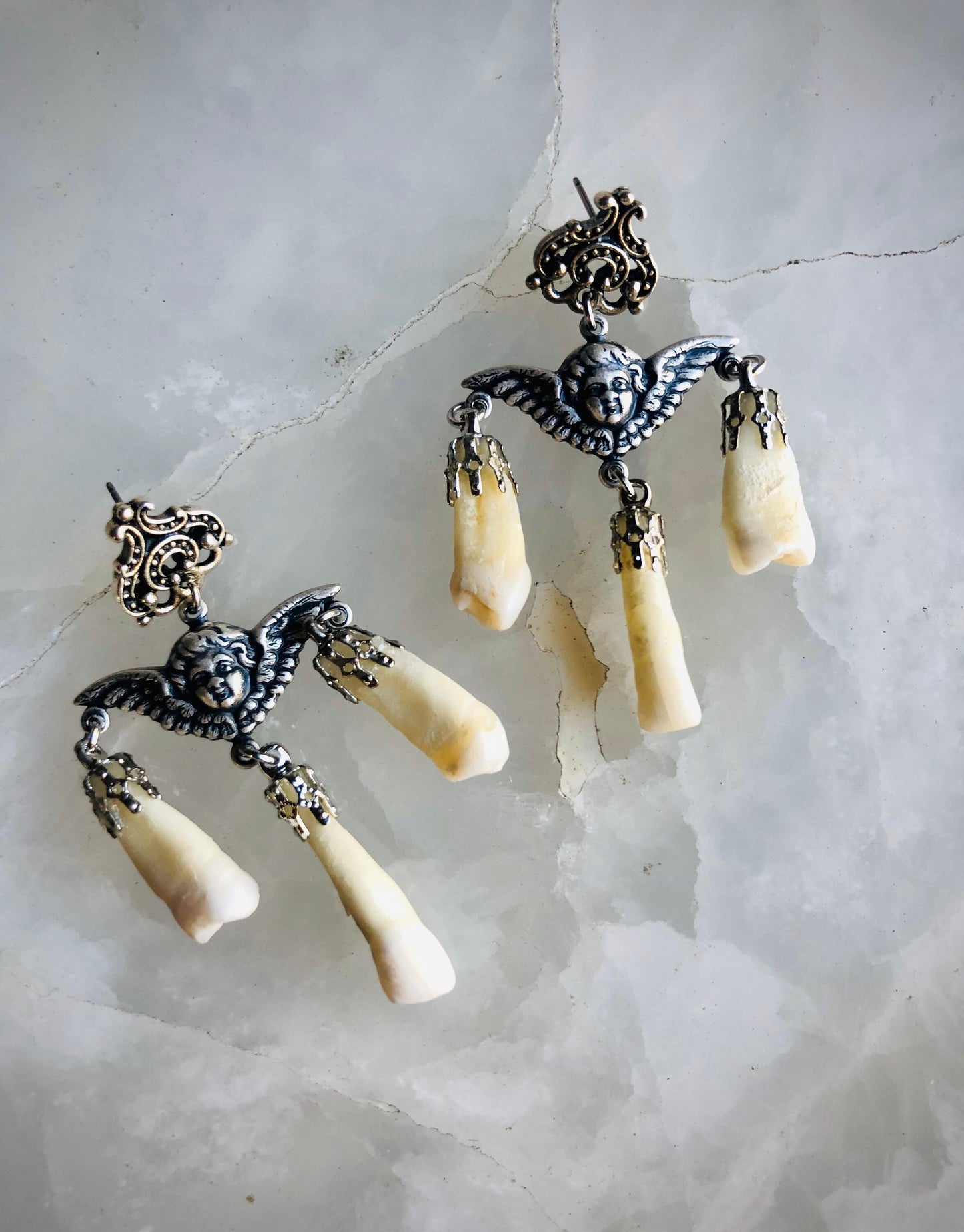 Memento Mori Human Incisors Teeth Earrings