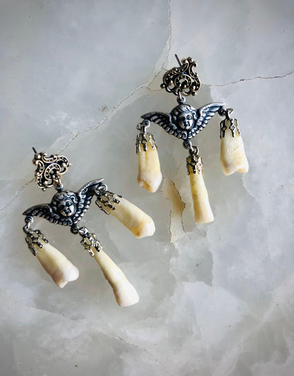 Memento Mori Human Incisors Teeth Earrings