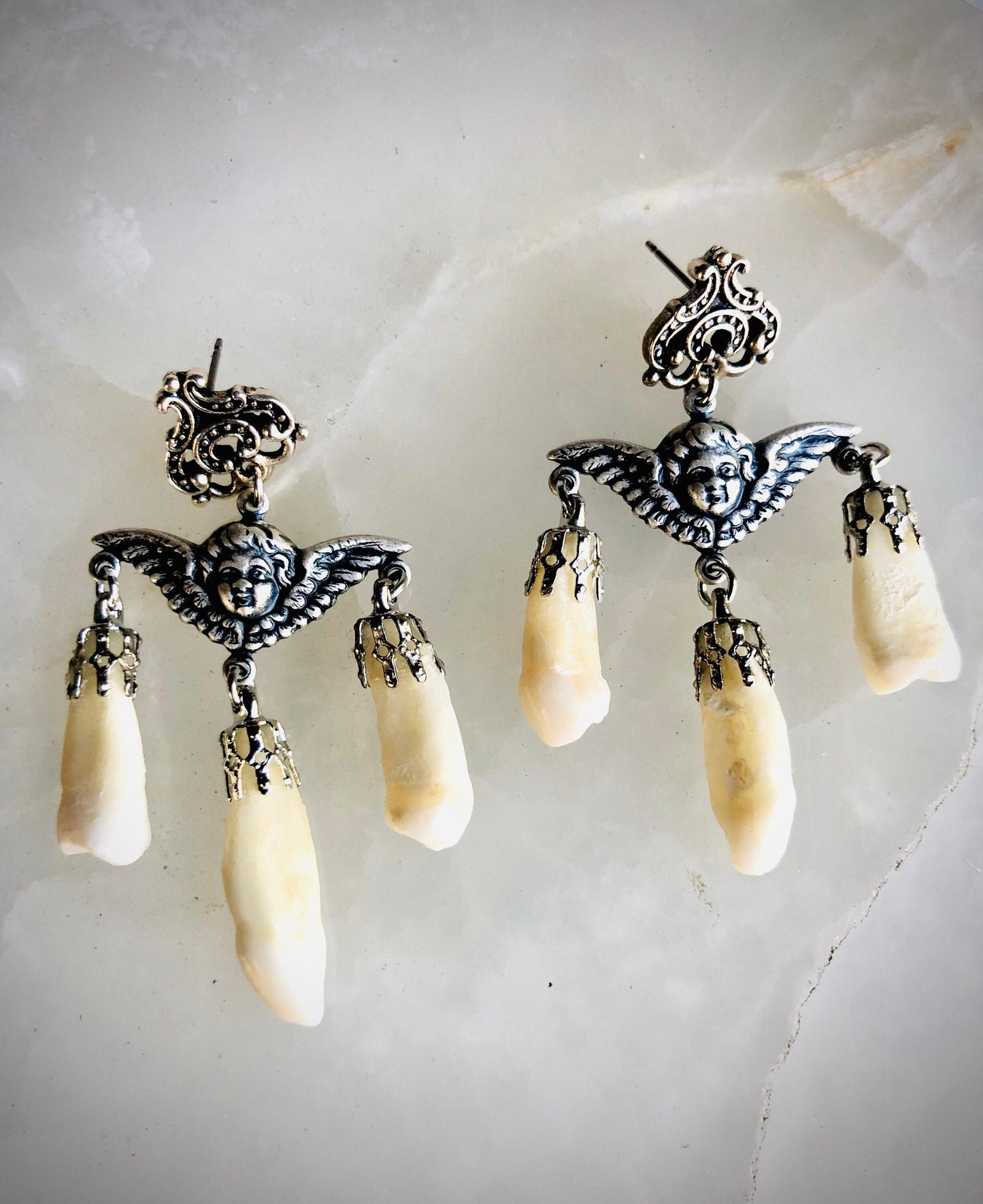 Memento Mori Human Incisors Teeth Earrings