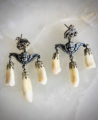 Memento Mori Human Incisors Teeth Earrings