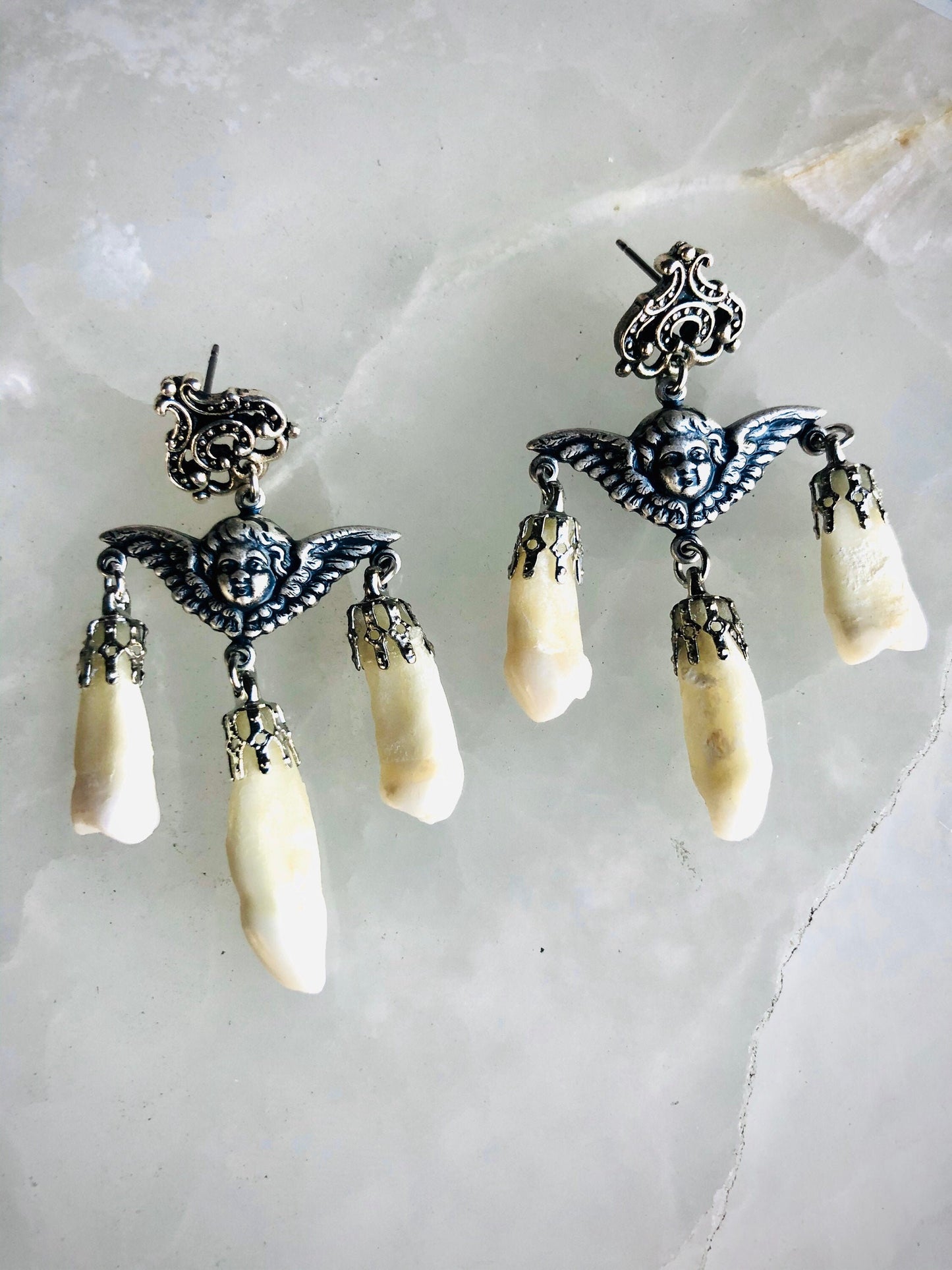 Memento Mori Human Incisors Teeth Earrings
