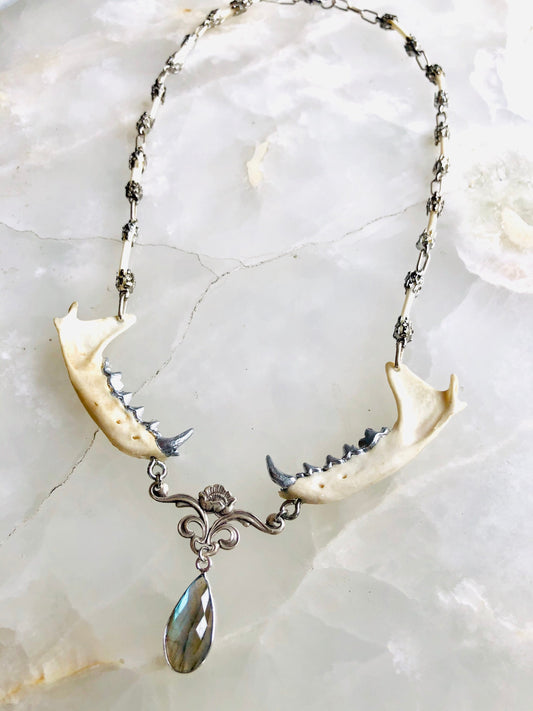 Mink Mandible Labradorite Necklace