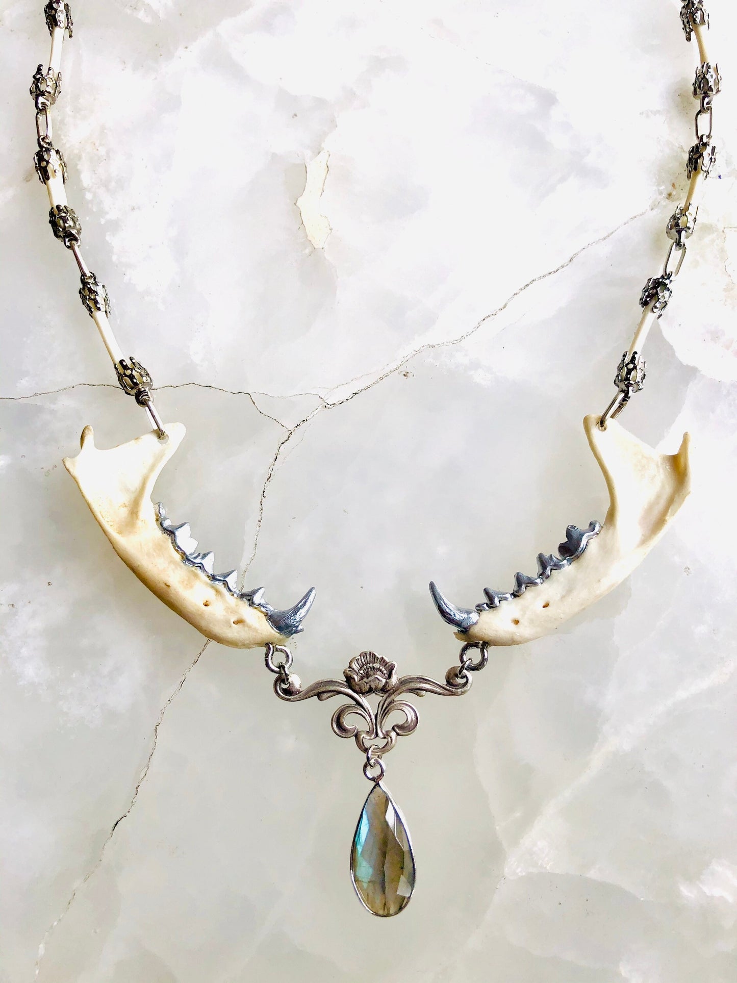 Mink Mandible Labradorite Necklace
