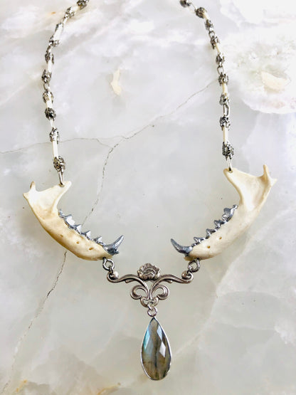Mink Mandible Labradorite Necklace
