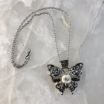 Silver Butterfly Molar Necklace
