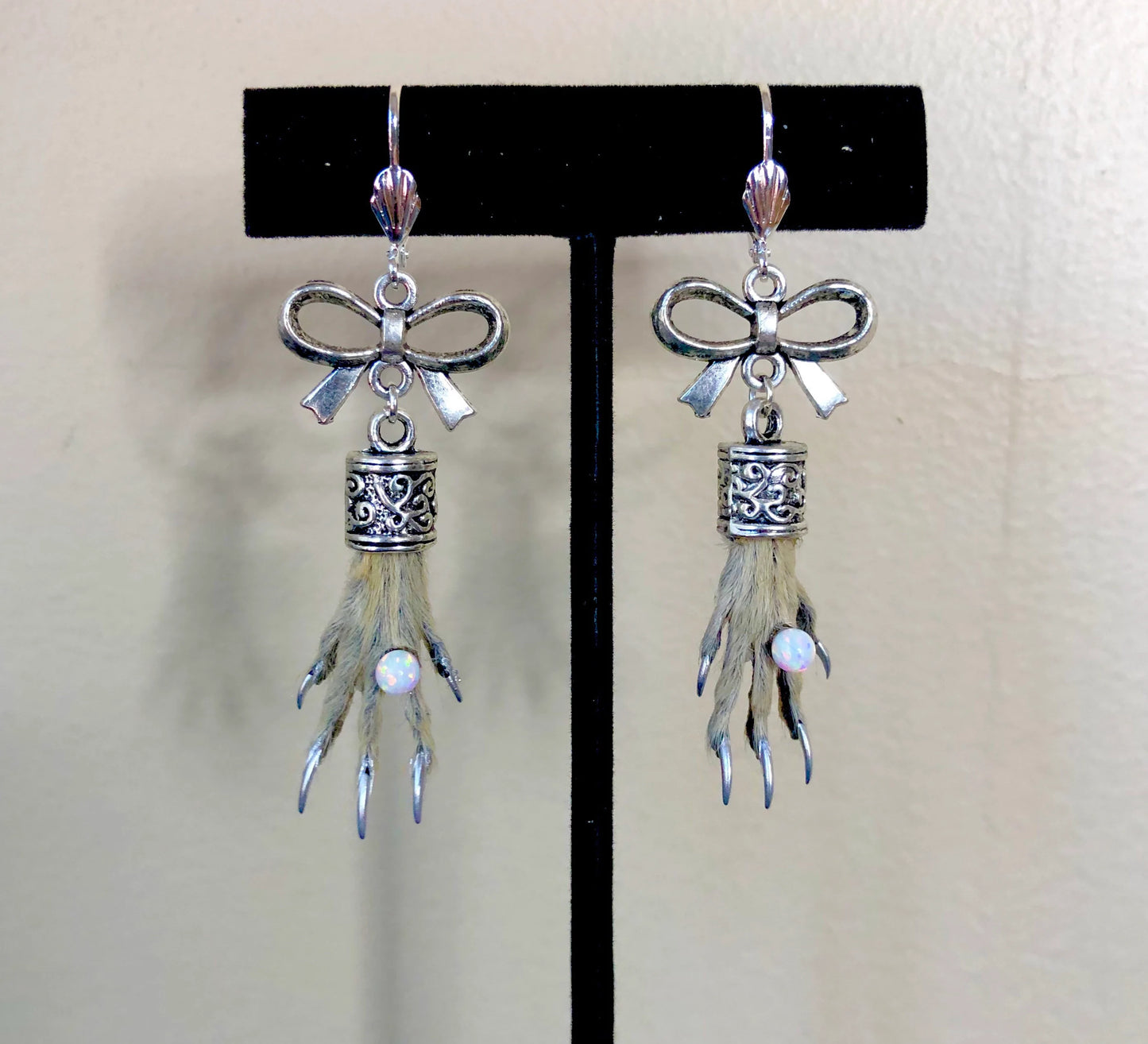 Genuine Opal Taxidermy Earrings