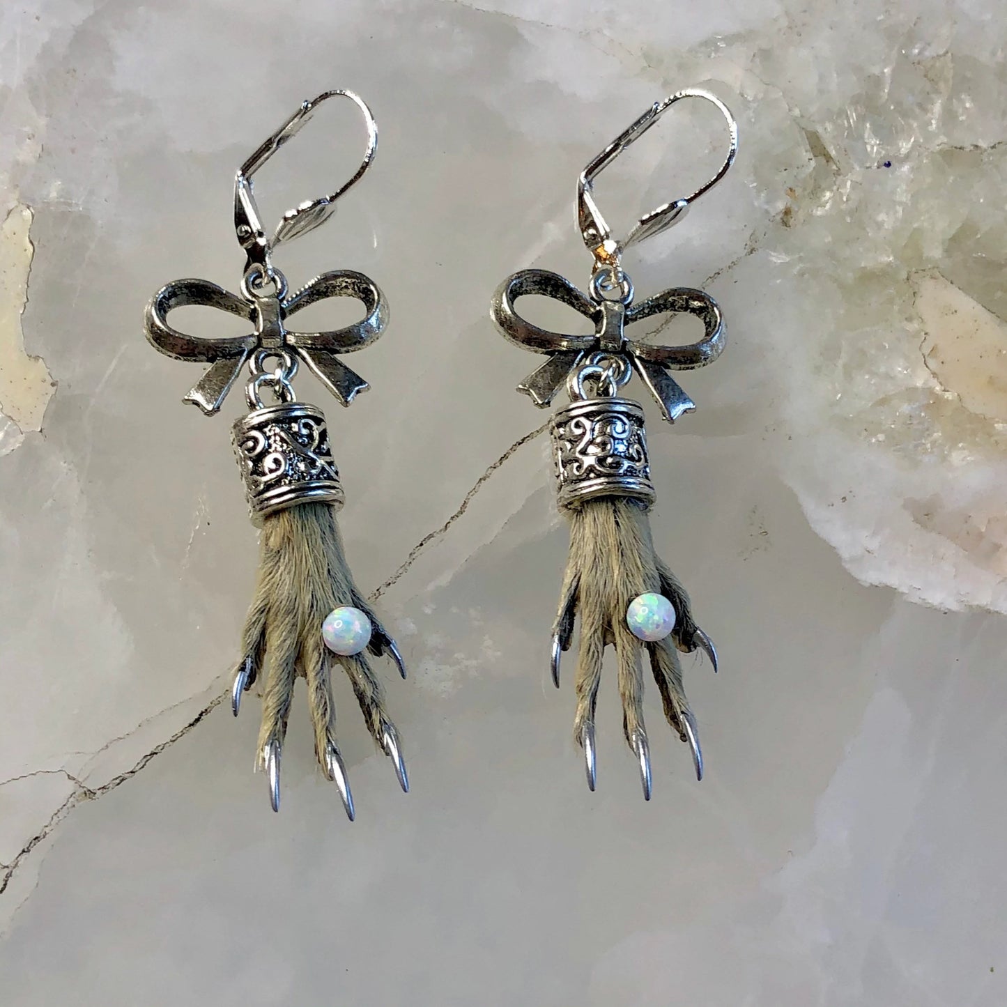 Genuine Opal Taxidermy Earrings