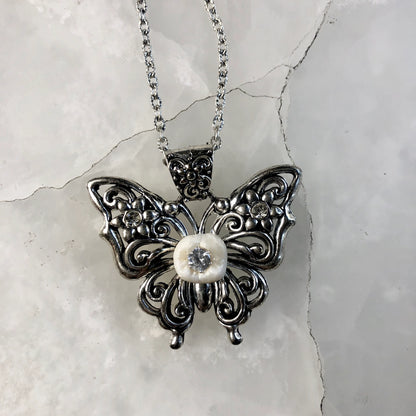 Silver Butterfly Molar Necklace