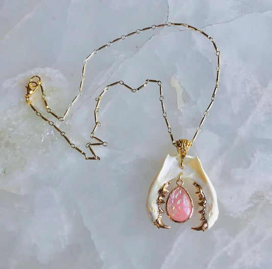 Opal Mink Mandible Necklace